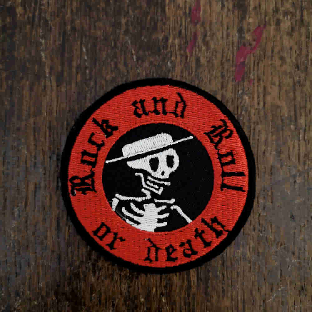 Parche calavera Rock roll or death